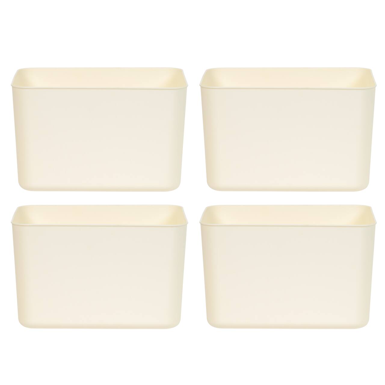 IRIS® Large Cream Nestable Storage Organizer Bins, 4ct.